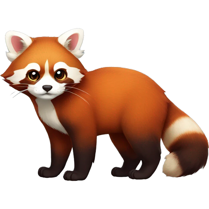 Red Panda Cat hybrid full body emoji