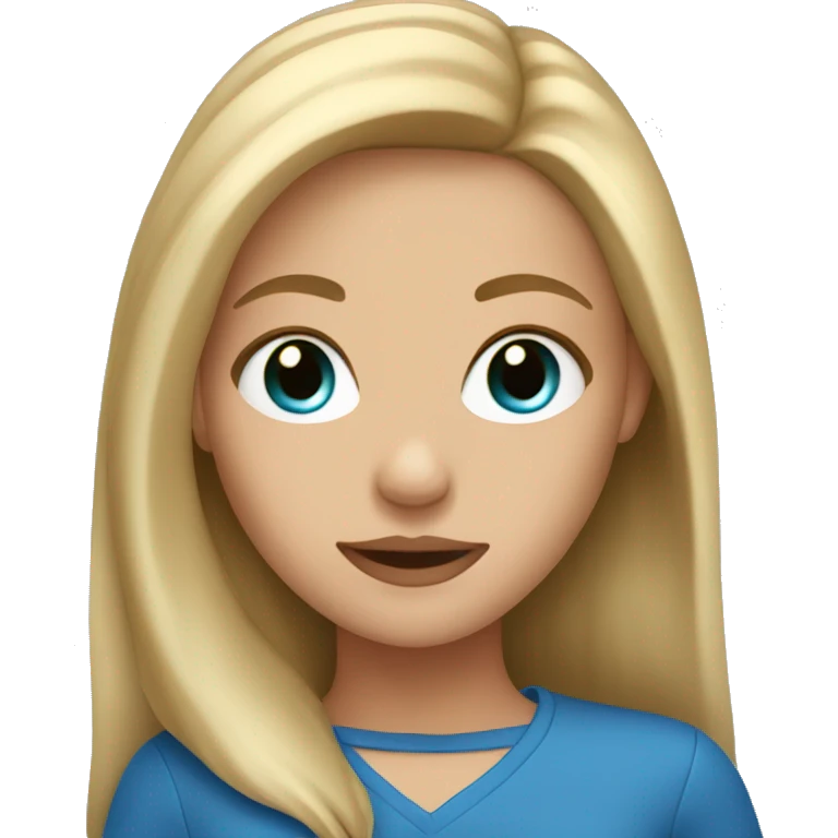 Girl with dirty blonde hair and blue eyes emoji