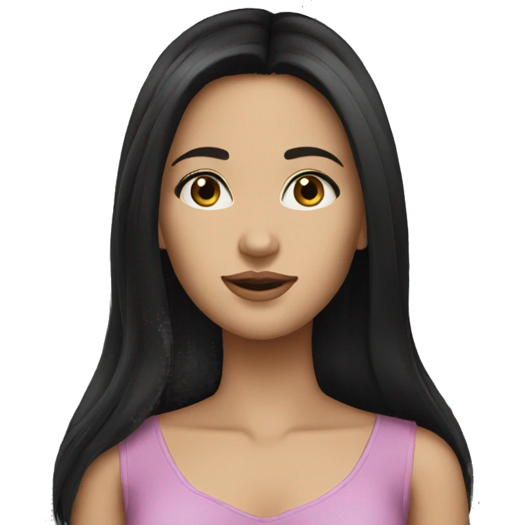 brunette girl long black hair emoji