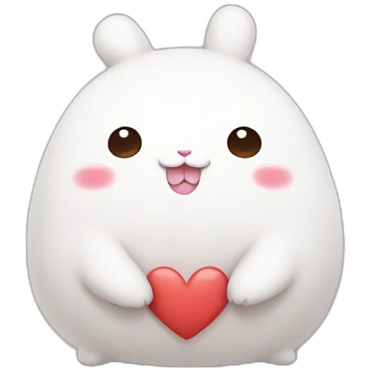 Molang with heart shaped eyes emoji