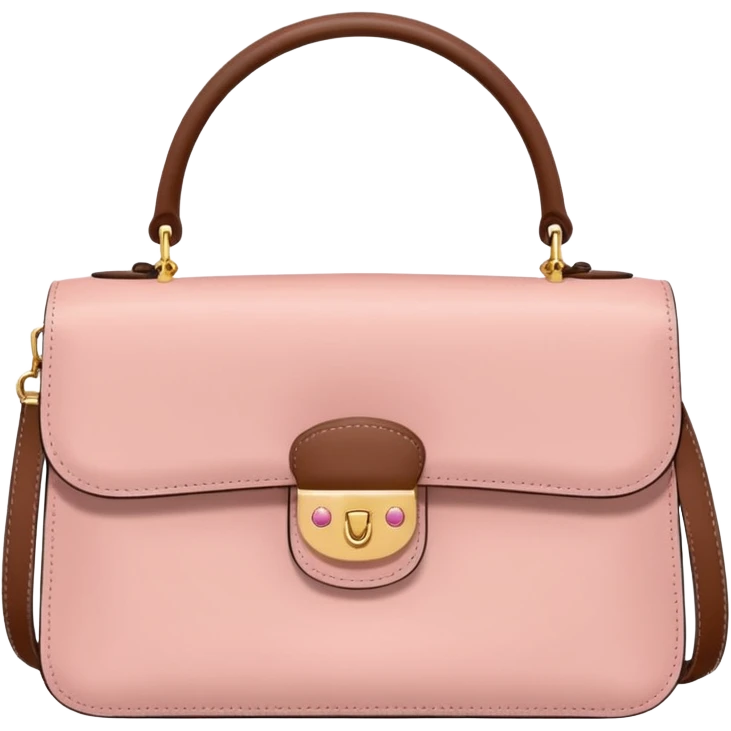 Brown and soft pink channel hand bag emoji