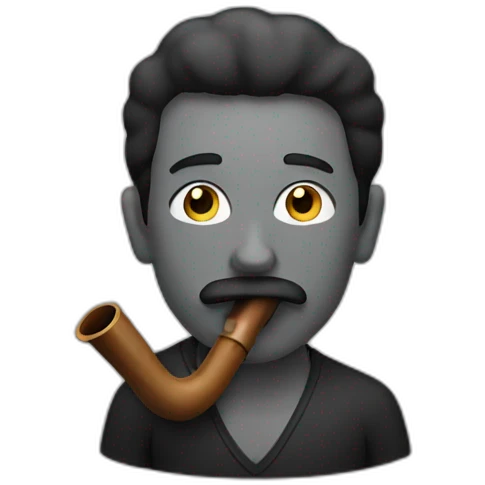man having black pipe emoji