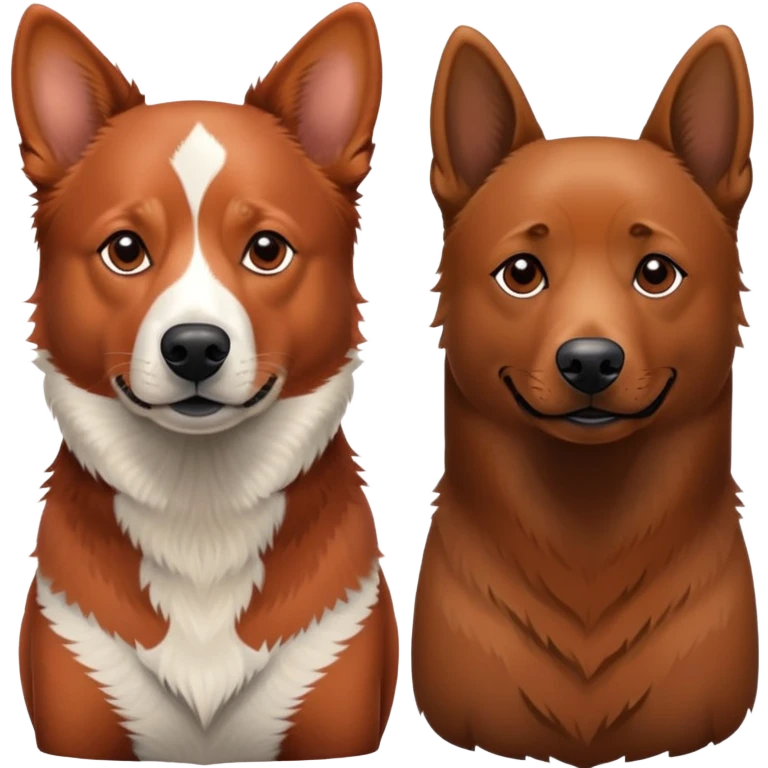 Adult Red heeler next to adult dark Labrador emoji