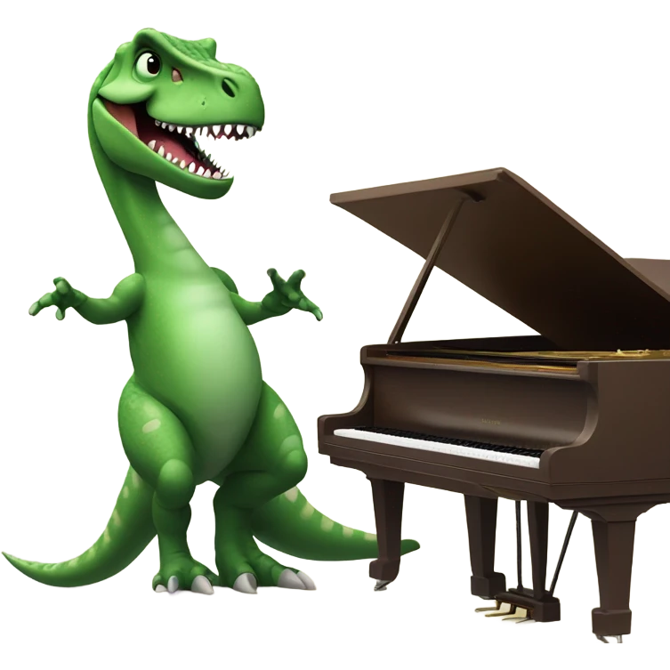 Dinosaur playing piano emoji