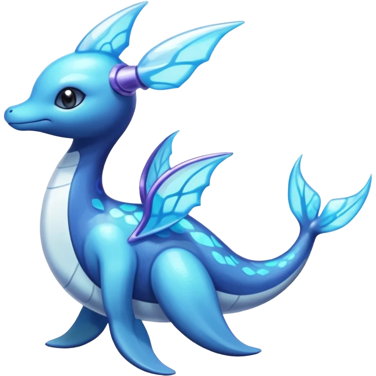 Translucent luminescent bioluminescent glossy Lapras-Meloetta-Vaporeon-Dialga-Suicune-fusion emoji