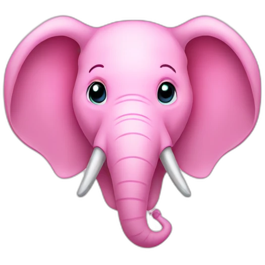 Pink elephant head with super large ears emoji