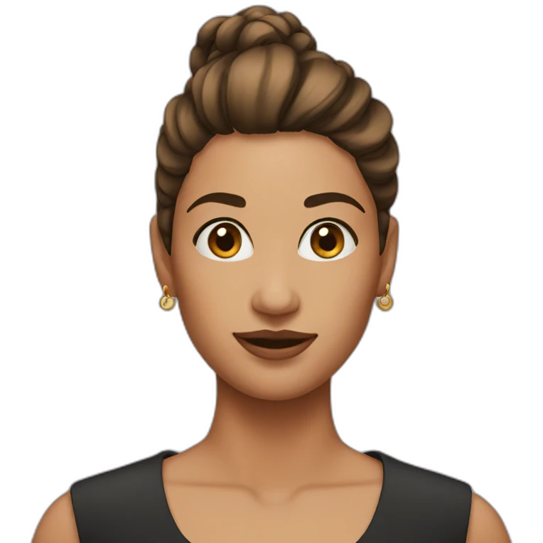 woman with brown earring with short ponytail emoji