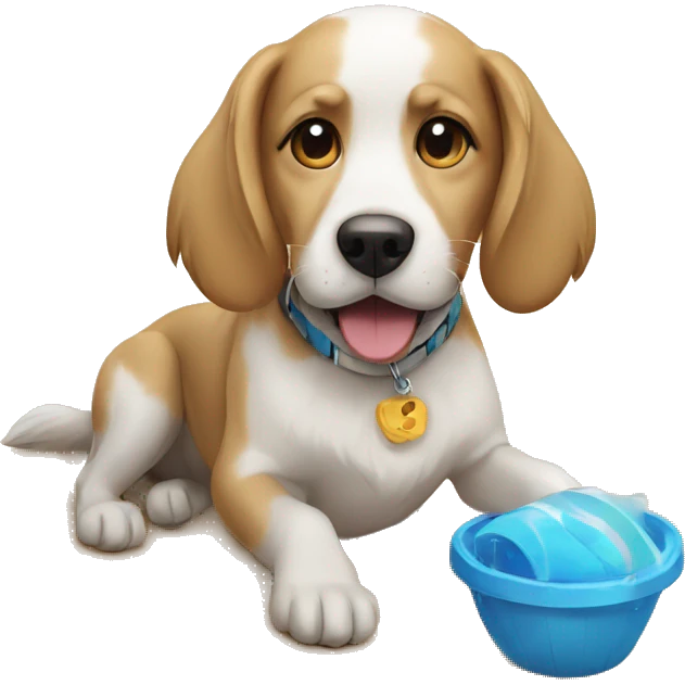 Dog at the beach  emoji