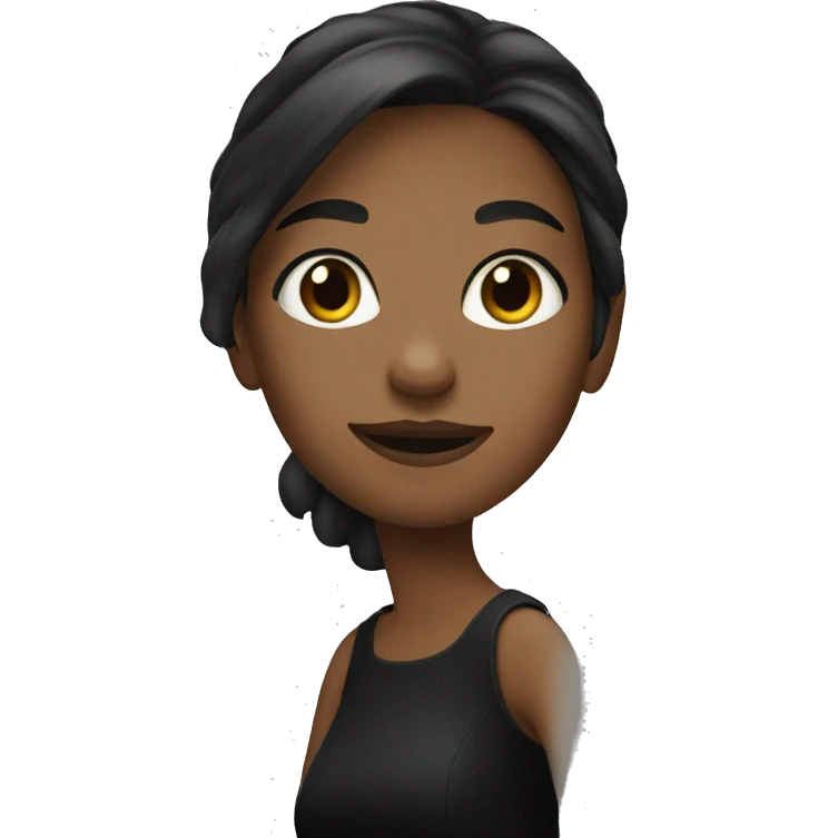 selfie of girl in black dress emoji