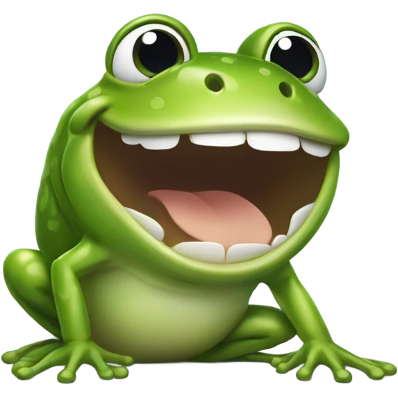 frog laughing out loud and moving emoji