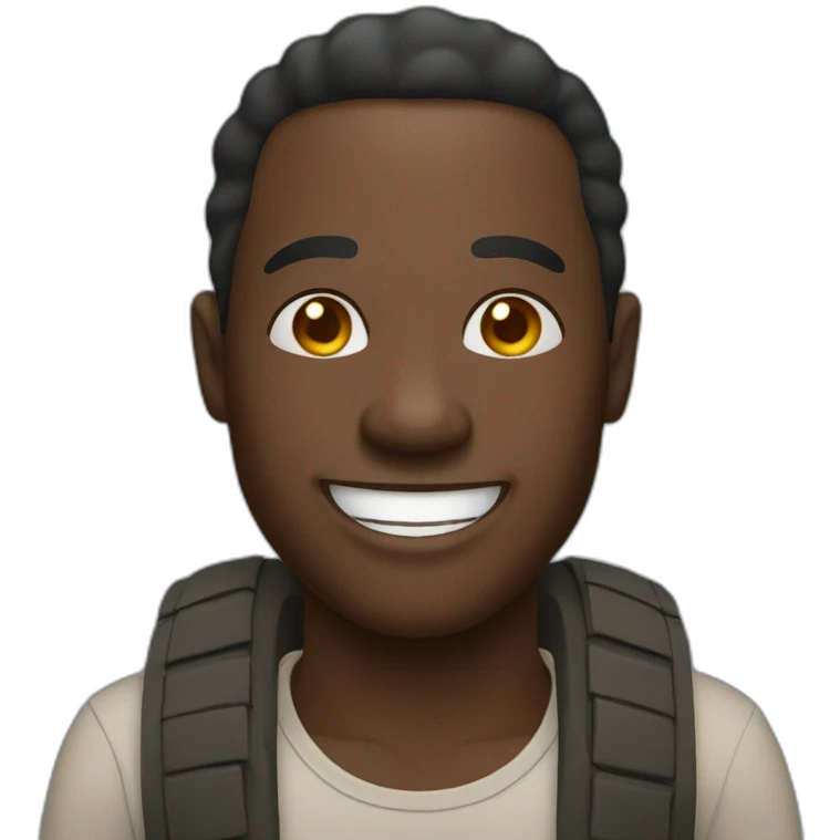 African Man with a happy smile emoji