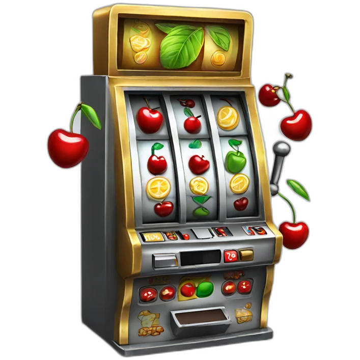 slot machine with cherry emoji