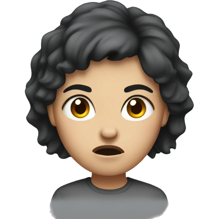 angry women with short dark hair emoji