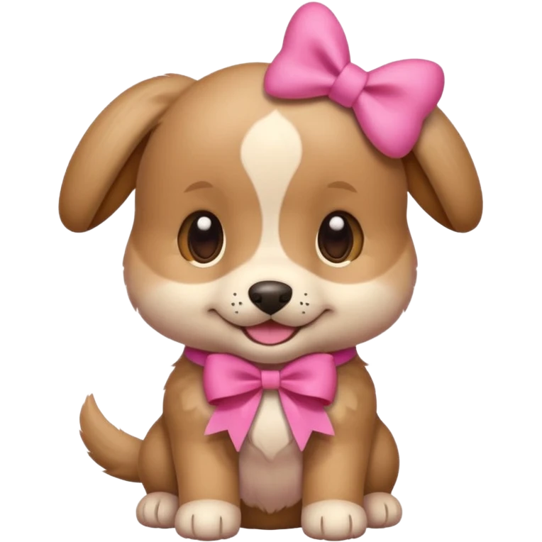 This puppy 🐶 with a pink bow, please in apple ios emoji stylem, just a head without body emoji