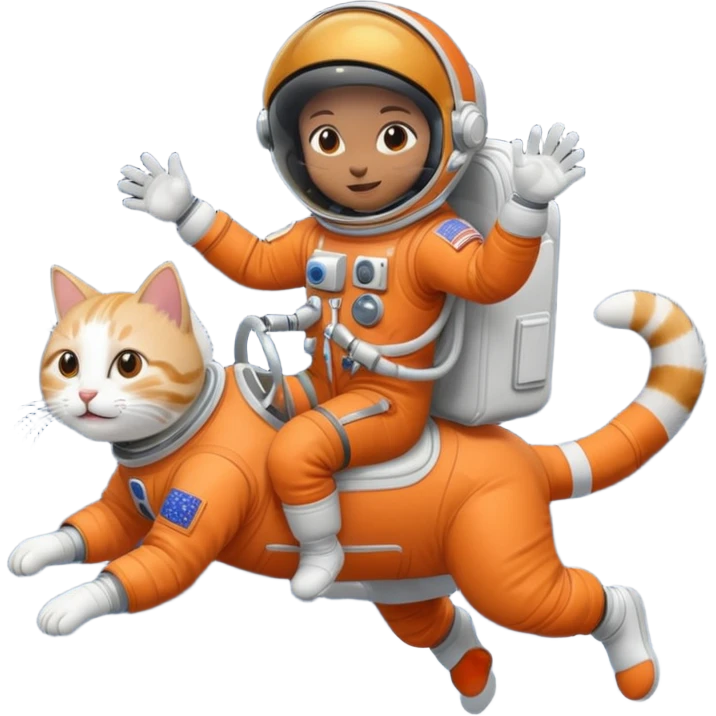 Astronaut rides cat emoji