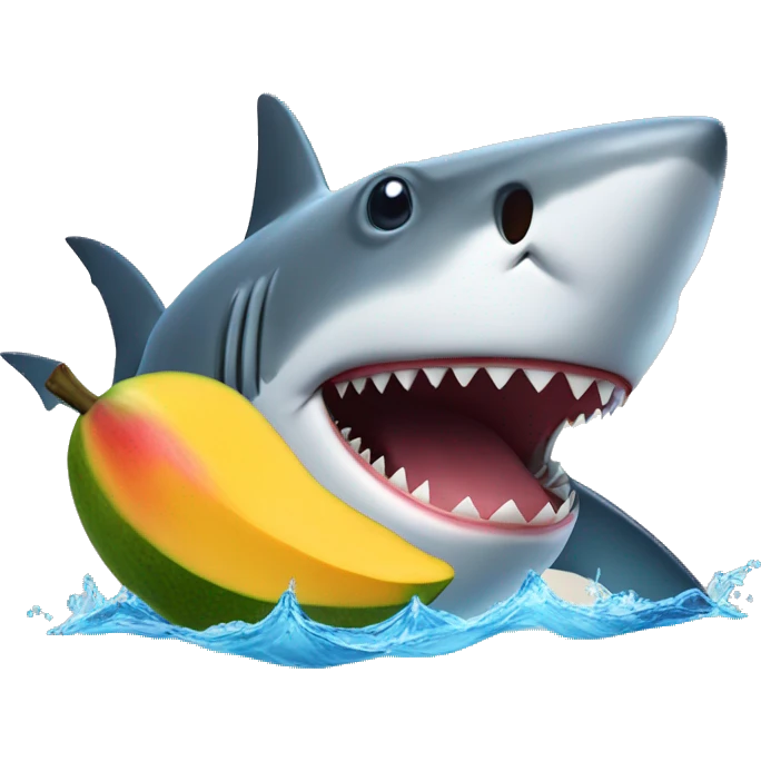 Shark with a mango emoji