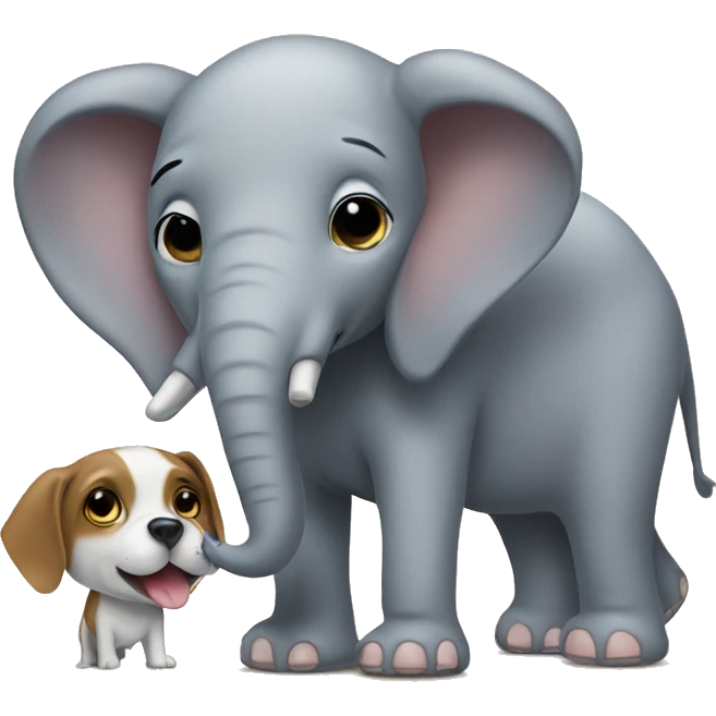Elephant and dog emoji