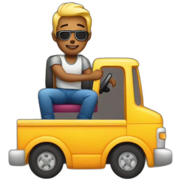 Gay driving a truck emoji