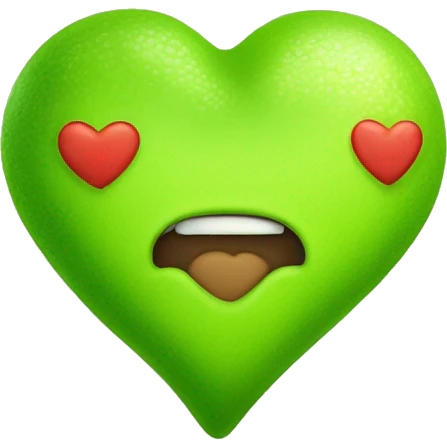 Lime green heart with the word Brat emoji