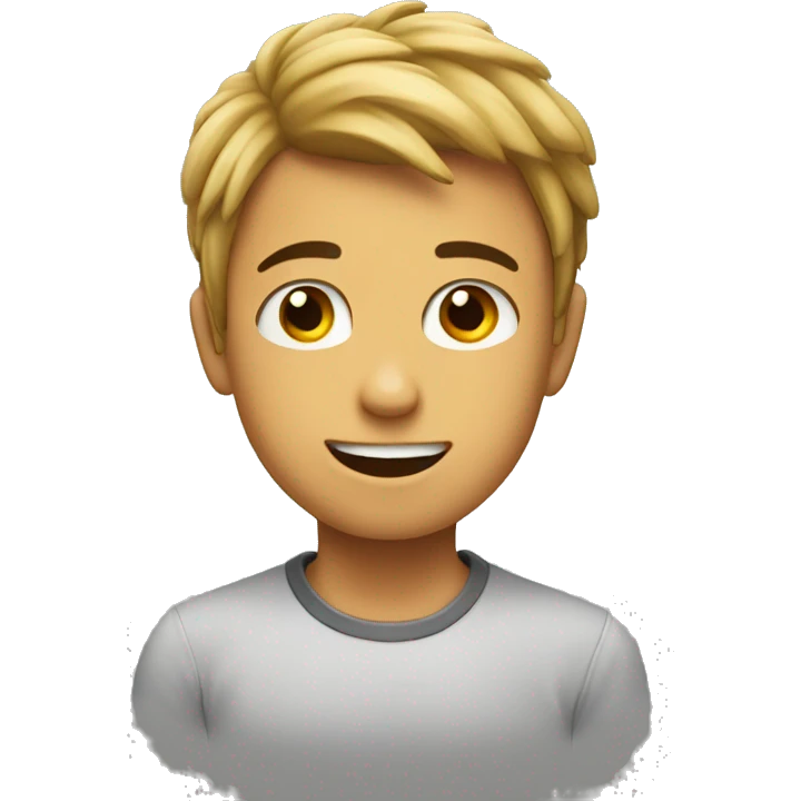 boy with fri emoji