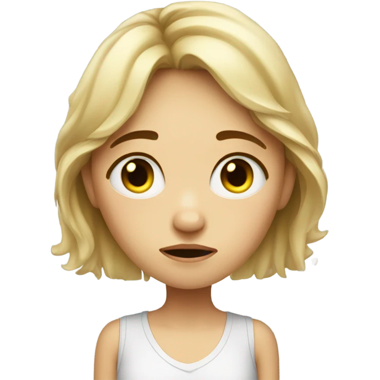 Blond Girl tired emoji