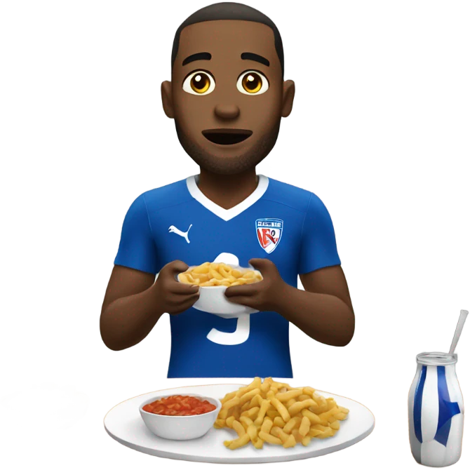 Footballer eating food emoji