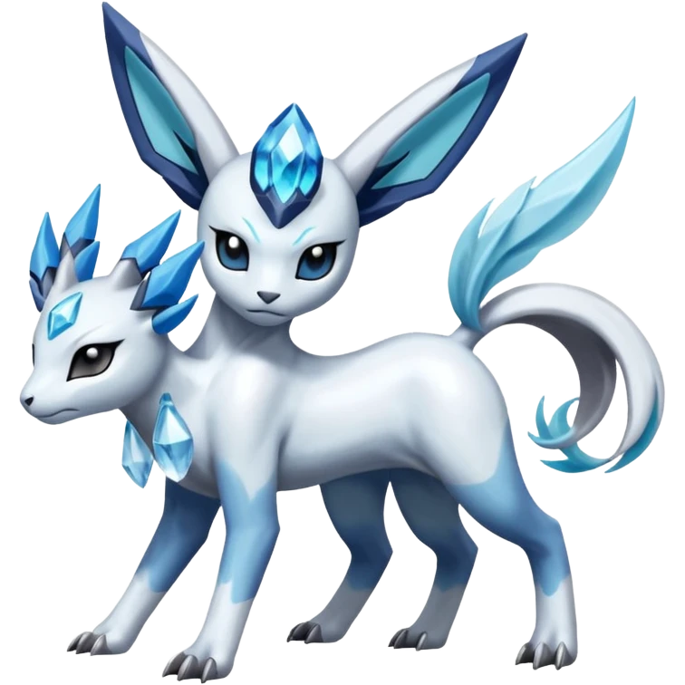 Absol-Meloetta-Glaceon-Dialga-Suicune-fusion-animal-Fakémon-hybrid-creature emoji