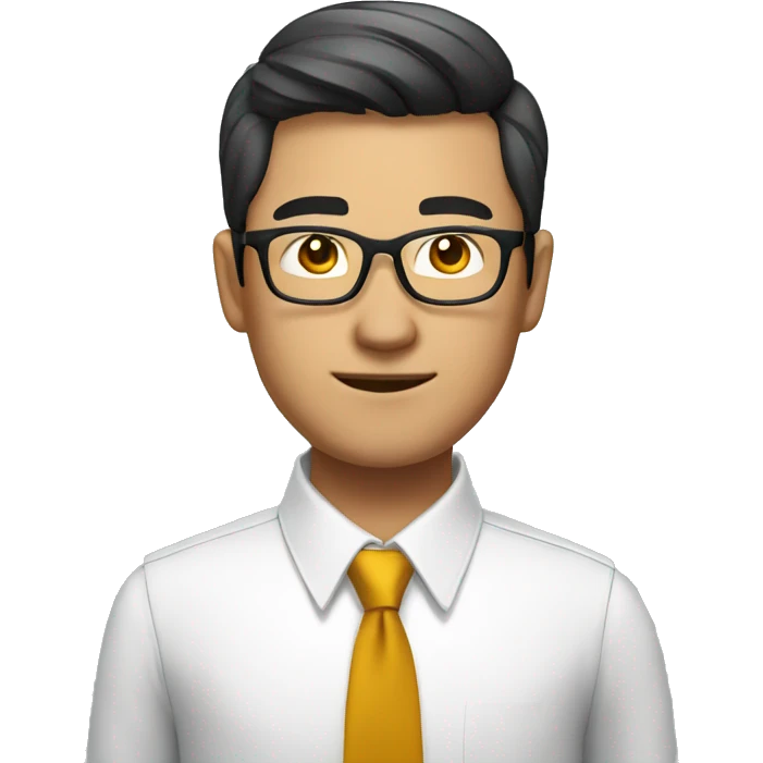 asian guy professional, looking like CEO, confident, glasses emoji