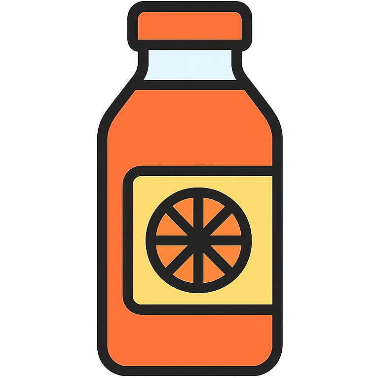 minimal flat icon style juice bottle emoji