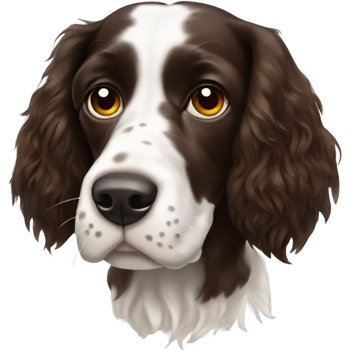 Springer spaniel with one brown eye emoji