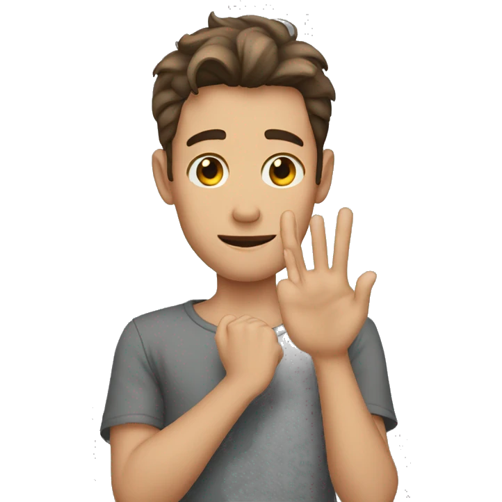 Wrong hand pose boy emoji