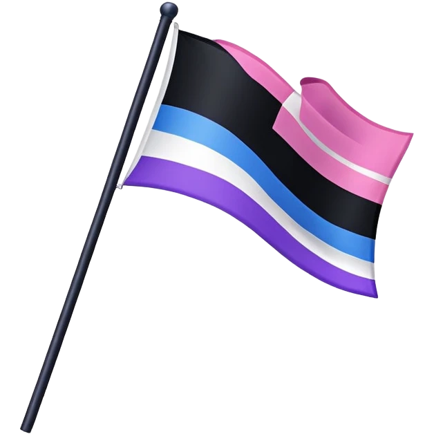 Pink, white, purple, black and blue flag emoji