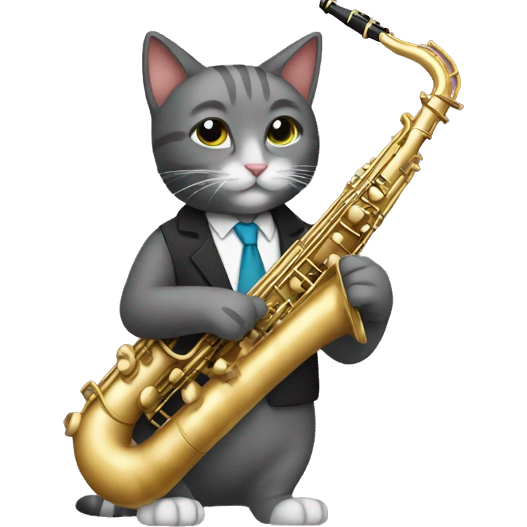 A cat with an saxophone  emoji