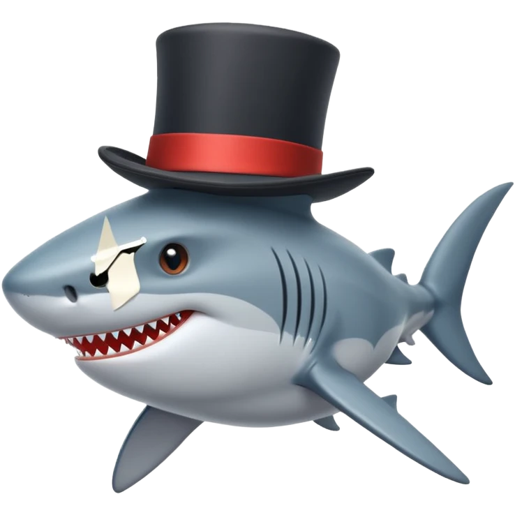 Shark with a top hat emoji