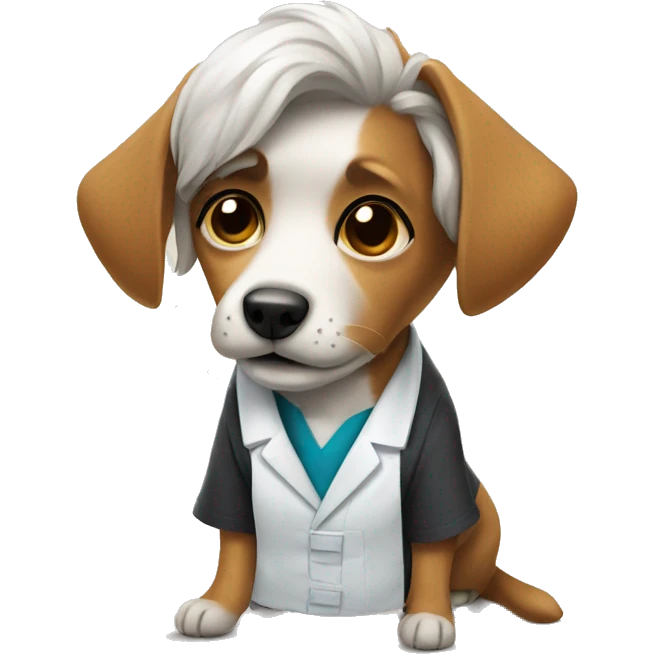 Dog wearing Dr Dress  emoji