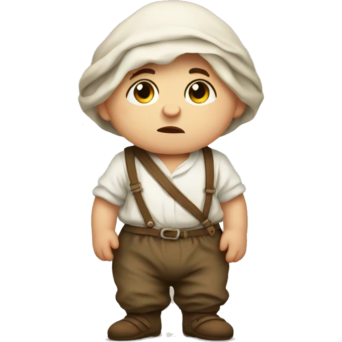 Sad European peasant baby in pants emoji