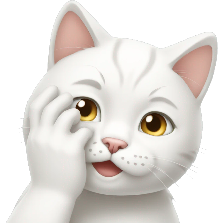 white cat facepalm  emoji