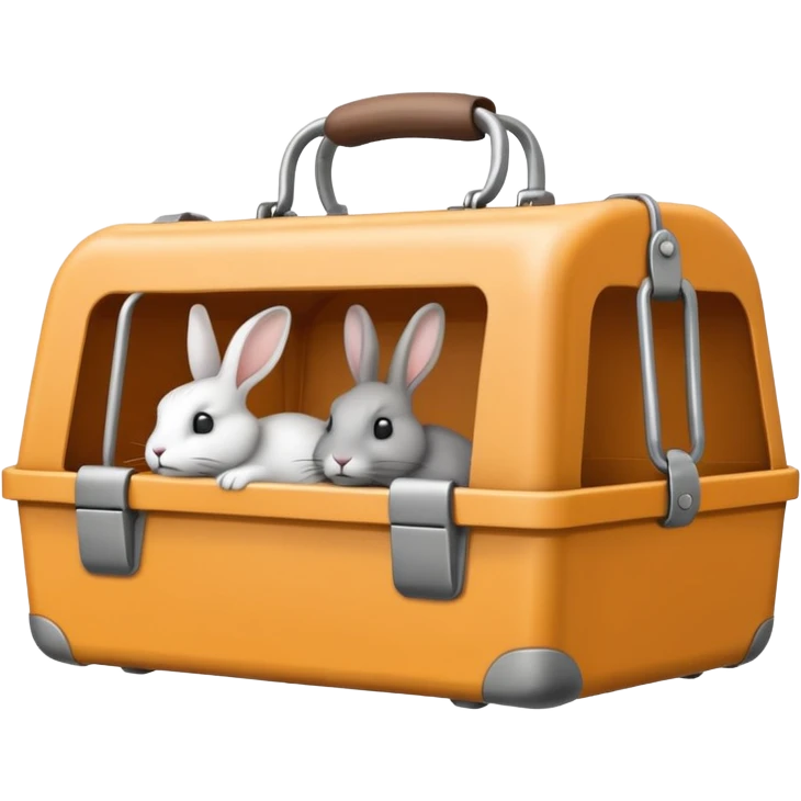 closed animal carrier with rabbit silhouette emoji