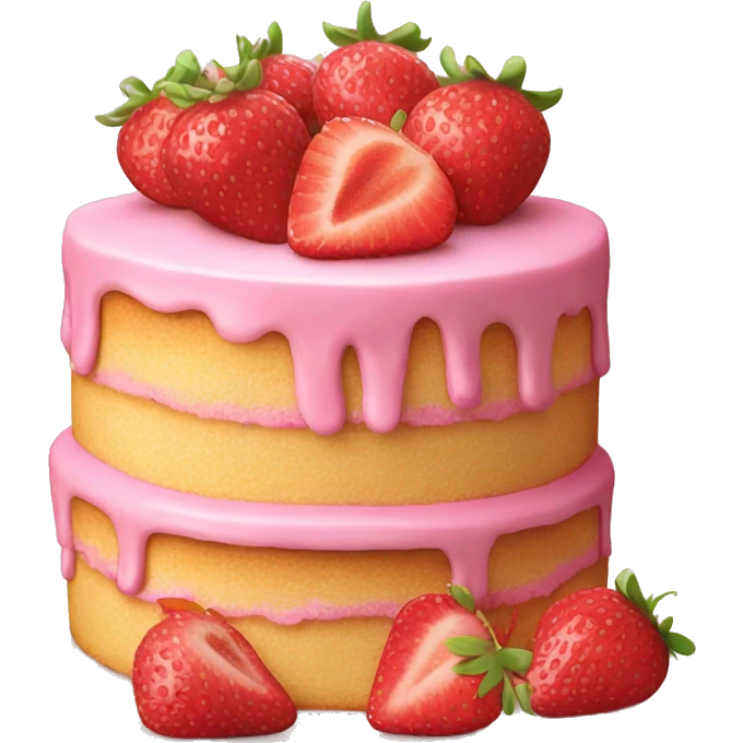 Pink strawberry cake emoji