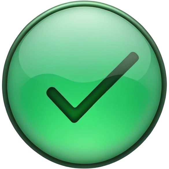 Green colour circle under tick mark emoji
