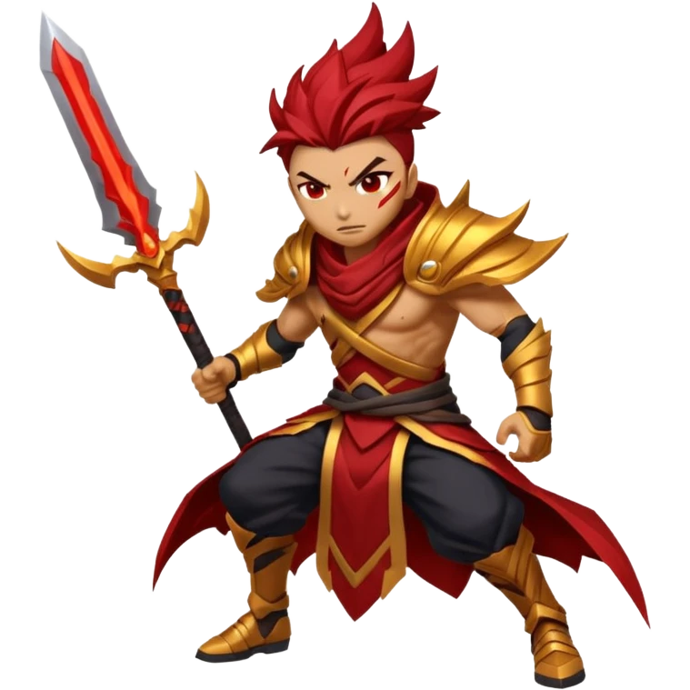 Generate me Genesis Nightbringer Yasuo emoji with aggressive colors emoji
