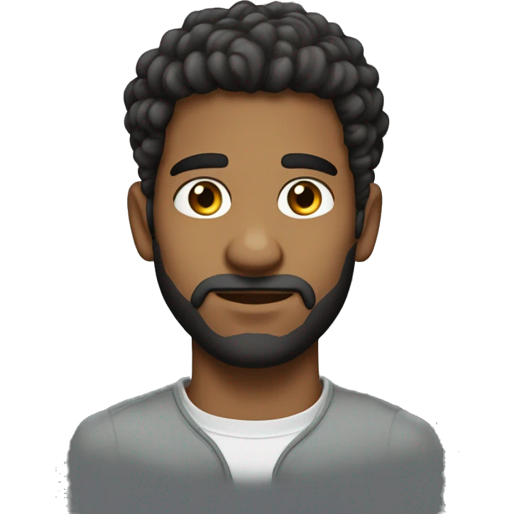 Homem moreno claro, olhos levemente puxados, cabelo liso preto emoji