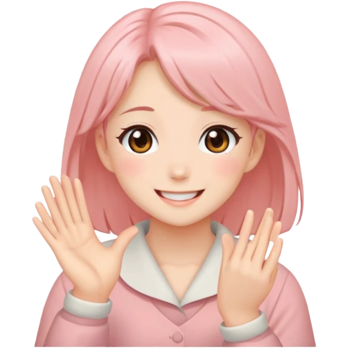 Anime girl clapping cheeks emoji