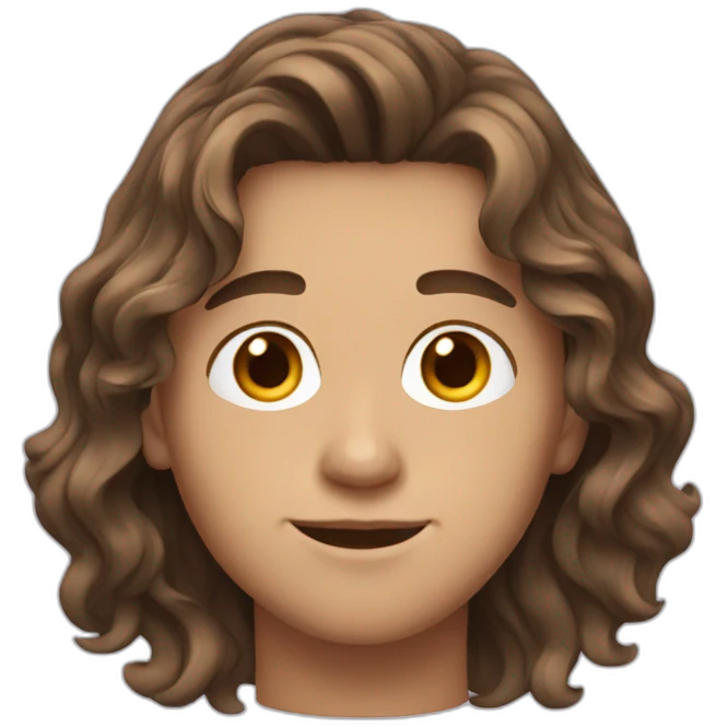 teenager boy brown wavy hair emoji