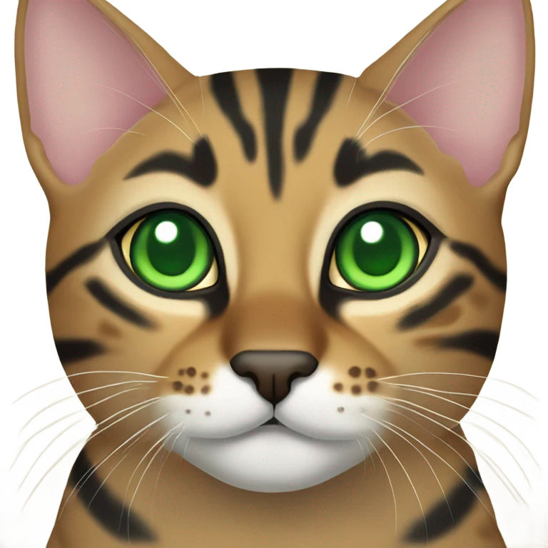 Bangal cat with green eyes emoji