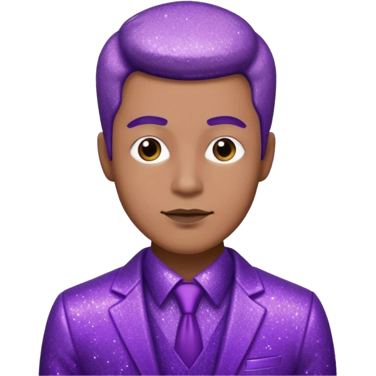 man office supervisor wearing glitter purple glittery clothes emoji