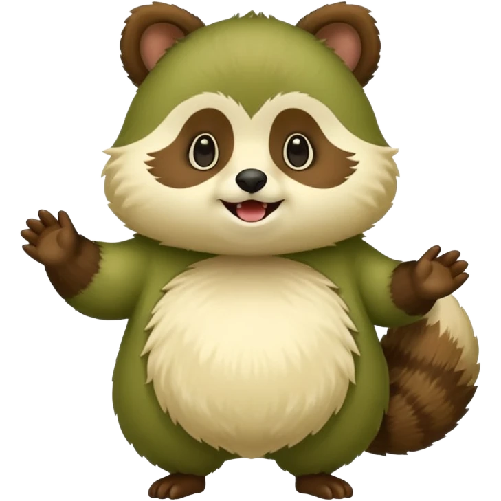 Green tanuki emoji