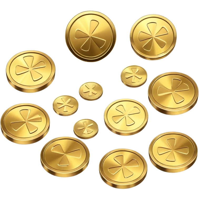 Cool shiny whizzing coins emoji