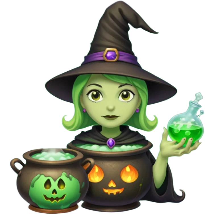 green witch cooking potion emoji