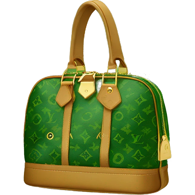 Louis Vuitton bag green emoji